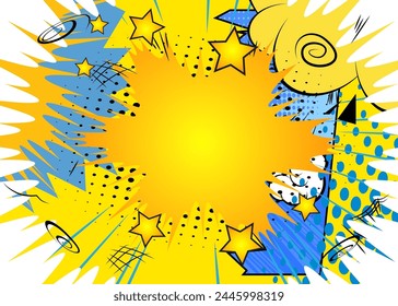 Cartoon Abstract Background, comic book backdrop. Retro vector comics pop art design illustration.