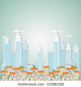 Cartoon abstract city background