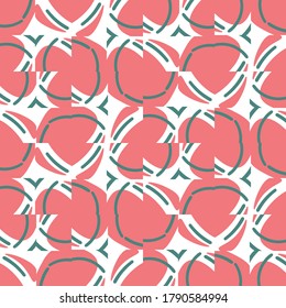 Cartoon abstraktes geometrisches nahtloses Muster. Geo-Fliesenhintergrund. Unendliches Verpackungspapier mit unterschiedlichen Formen. Kreative Textur. Vektorgrafik.   