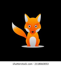 cartoon abstract little fox logo design, vector graphic symbol icon sign illustration