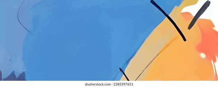 Cartoon abstract painted background in cartoon style on colorful background. Watercolour banner. Modern abstract art background. Vector design illustration.