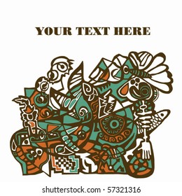 Cartoon abstract pattern with place for your text. Design.