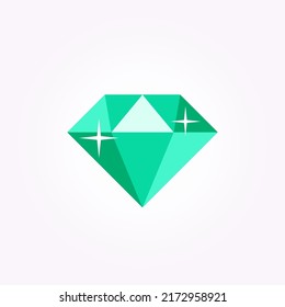 Cartoon abstract precious gemstone flat icon. Vector illustration isolated on white background. Wealth, investment, jewelry, romance concept. For infographics, web, mobile app, game ui, design 