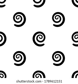 Cartoon abstract swirl seamless pattern. Curly geo infinity backdrop. Twist geometric wrapping paper. Vector illustration. 