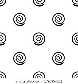 Cartoon abstract swirl seamless pattern. Curly geo infinity backdrop. Twist geometric wrapping paper. Vector illustration. 