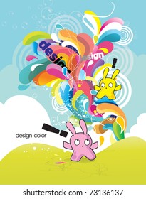 cartoon abstract vector