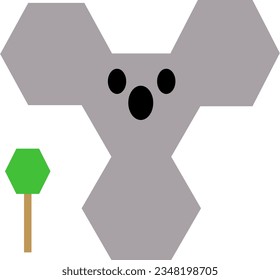 Cartoon Abstraktion Koala Hund Vektortier