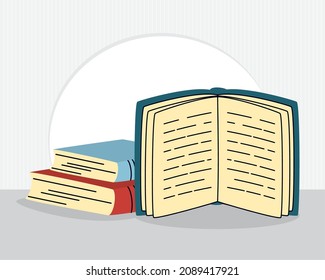 cartoon academic books illustration design