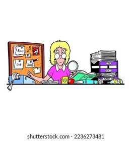cartoon accountant hand draw vector