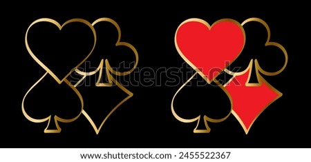 Cartoon ace, king, queen, jack. Cards game spades. Queen, King, Heart, Ace. Poker player card. Spade jack pattern. Vector bridge icon. Gambling play suit black blackjack. Casino club gaming. 