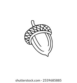 cartoon of a acorn icon illustration