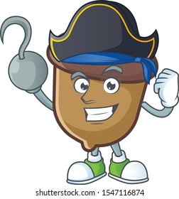 cartoon acorn seed with pirate character shape