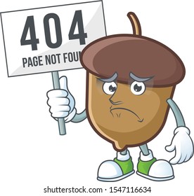 cartoon acorn seed with pouting bring board character shape