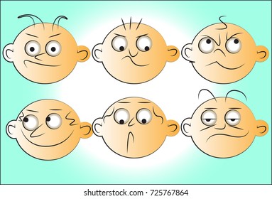 cartoon action style face