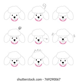 Cartoon actions poodle dog vector.