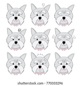 Cartoon actions Yorkshire terrier dog vector.