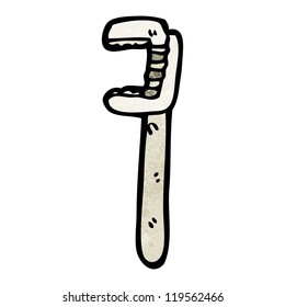llave ajustable de dibujos animados