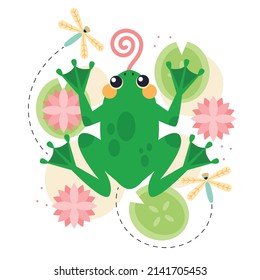 cartoon adorable cute frog illustration