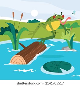 cartoon adorable cute frog illustration