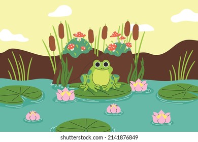 cartoon adorable cute frog illustration
