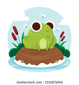 cartoon adorable cute frog illustration