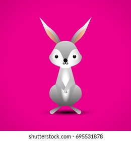 Cartoon adorable rabbit. Vector illustration