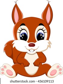 Cartoon adorable squirrel