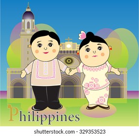 Cartoon AEC Philippines Tradition Illustration & Vector