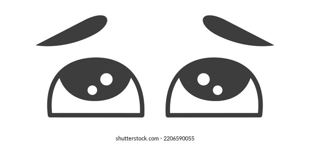 Cartoon Afraid Eyes. Vector Illustration