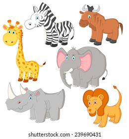 Cartoon african animals vector