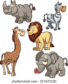 Cartoon African Animals Vector Clip Art Stock Vector (Royalty Free ...