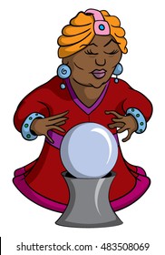 Cartoon African fortune teller