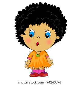 cartoon African girl. vector beauty