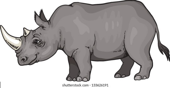 Cartoon African rhino