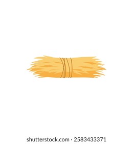 Cartoon agricultural haycock. Bale of hay, rural haystack, rolled stack and fodder straw, dried farm haystacks flat vector illustration icon on white background