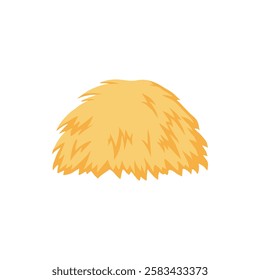 Cartoon agricultural haycock. Bale of hay, rural haystack, rolled stack and fodder straw, dried farm haystacks flat vector illustration icon on white background