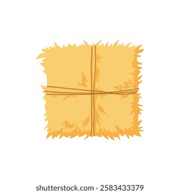 Cartoon agricultural haycock. Bale of hay, rural haystack, rolled stack and fodder straw, dried farm haystacks flat vector illustration icon on white background