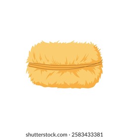 Cartoon agricultural haycock. Bale of hay, rural haystack, rolled stack and fodder straw, dried farm haystacks flat vector illustration icon on white background