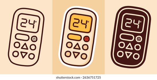 Cartoon air conditioner remote control sticker with digital screen