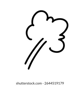Cartoon air. Emotional image icon of anger and rage. Dash mark. Effect illustration of running with vigor.