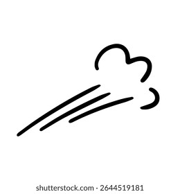 Cartoon air. Emotional image icon of anger and rage. Dash mark. Effect illustration of running with vigor.