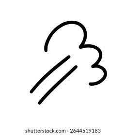 Cartoon air. Emotional image icon of anger and rage. Dash mark. Effect illustration of running with vigor.