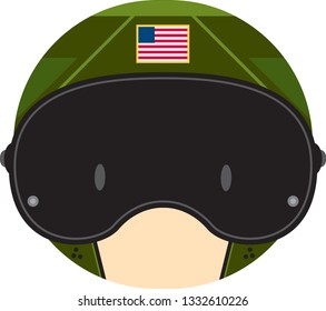Cartoon Air Force Fighter Pilot Face