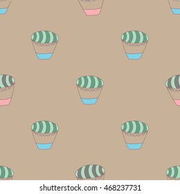 Cartoon airballoons seamless pattern. Vector illustration. Perfect for print, wall, nursery decor