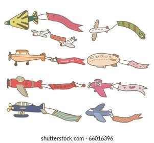 cartoon airplane banner