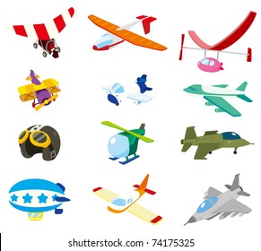 cartoon airplane icon