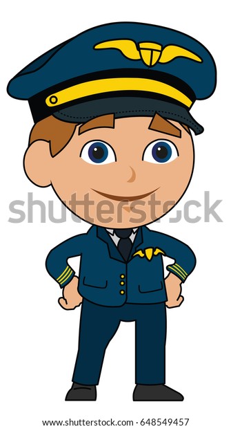 Cartoon Airplane Pilot Character Cute Boy Stock Vector (Royalty Free ...