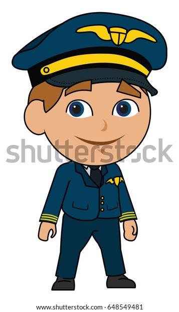 Cartoon Airplane Pilot Character Cute Boy Stock Vector (Royalty Free ...