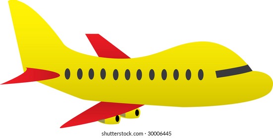 Cartoon airplane. Vector