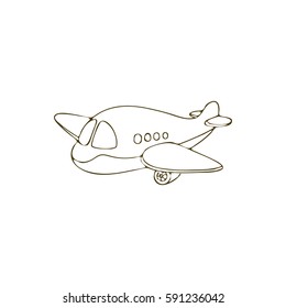 Cartoon airplane vector icon